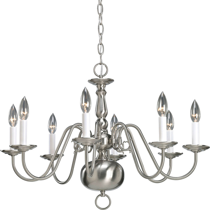 Progress Lighting P4357-09 Eight Light Chandelier, Brushed Nickel