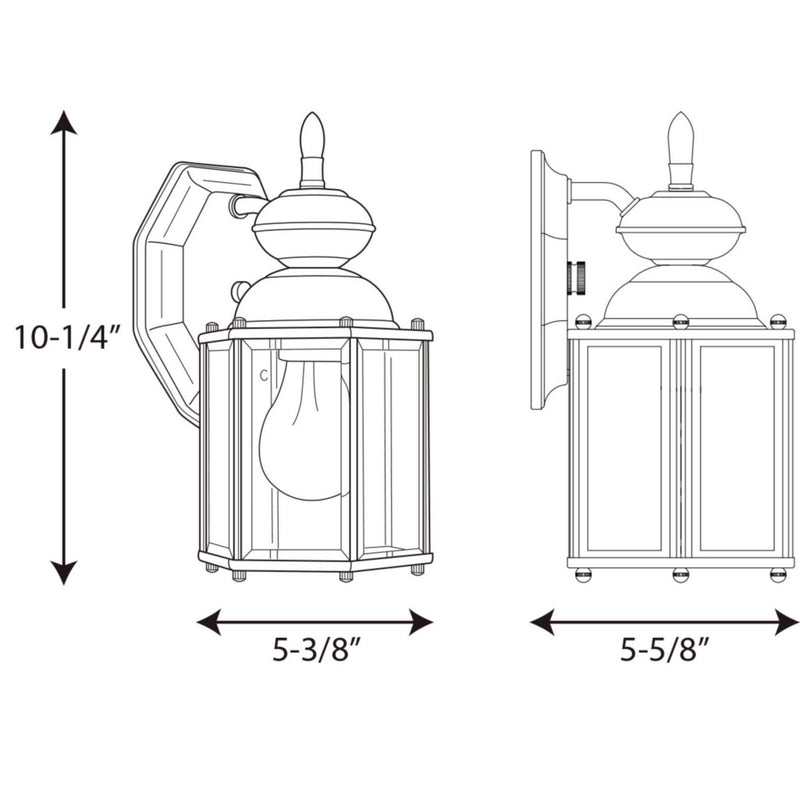 Progress Lighting P5756-09 One Light Wall Lantern, Brushed Nickel