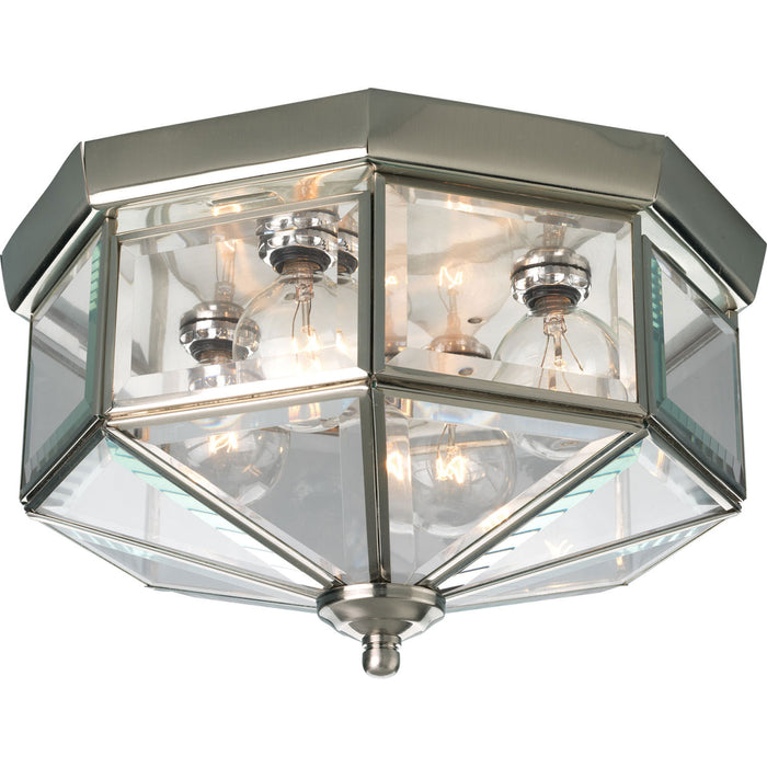 Progress Lighting P5789-09 Four Light Flush Mount, Brushed Nickel
