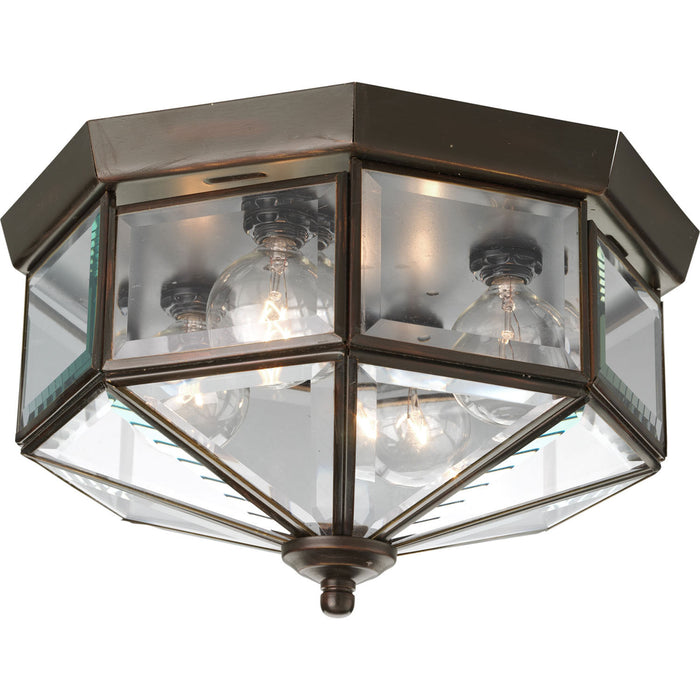 Progress Lighting P5789-20 Four Light Flush Mount, Antique Bronze