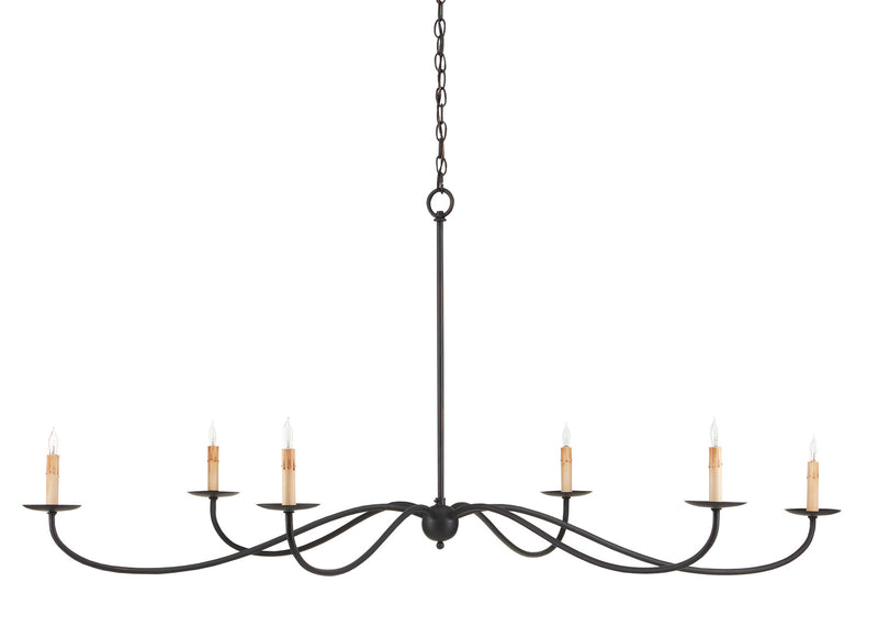 Currey and Company 9267 Six Light Chandelier, Zanzibar Black