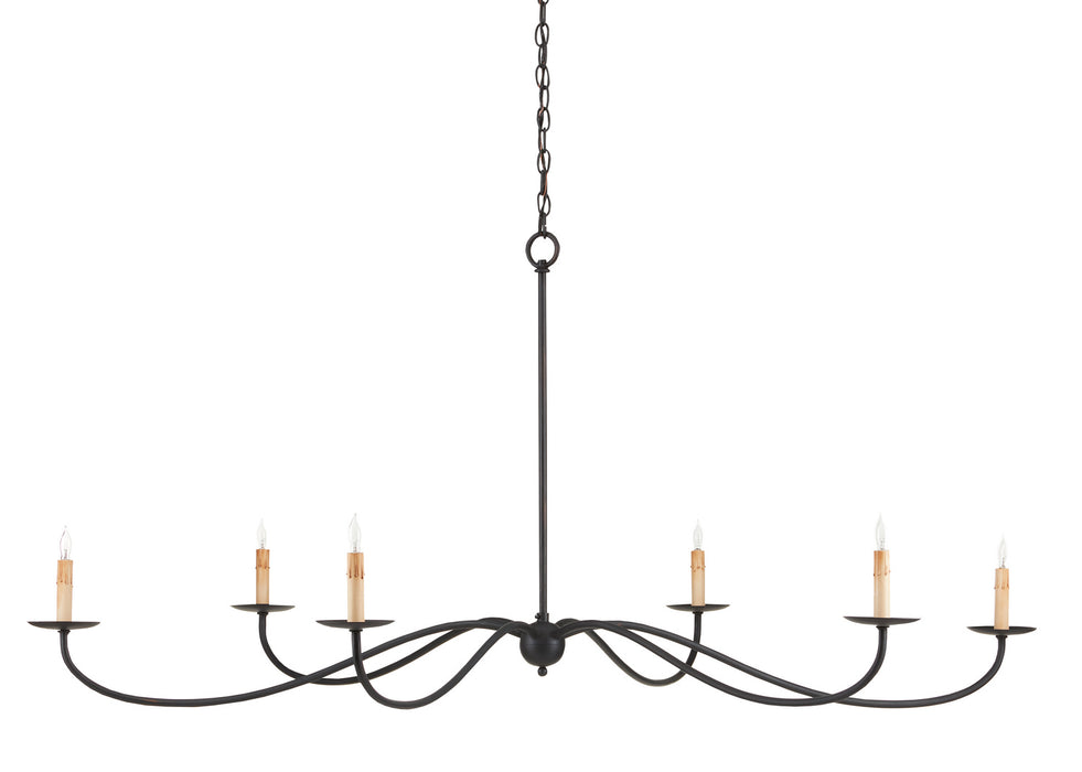 Currey and Company 9267 Six Light Chandelier, Zanzibar Black