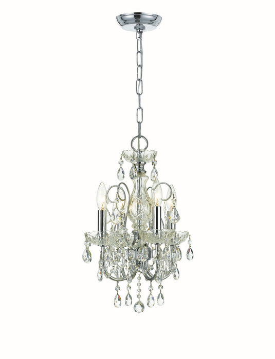 Crystorama 3224-CH-CL-MWP Four Light Mini Chandelier, Polished Chrome