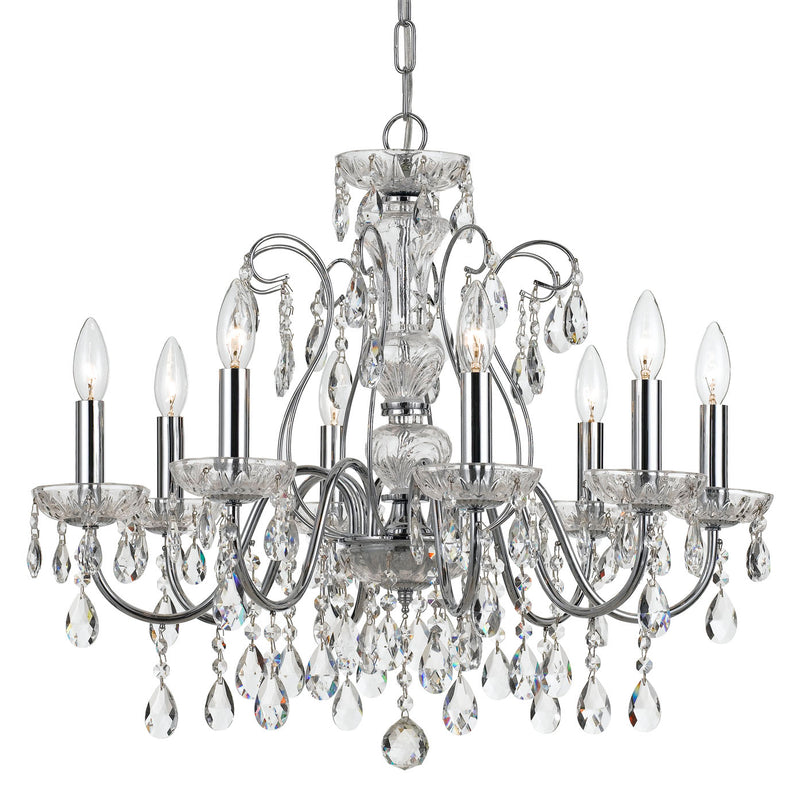 Crystorama 3228-CH-CL-MWP 12 Light Chandelier, Polished Chrome