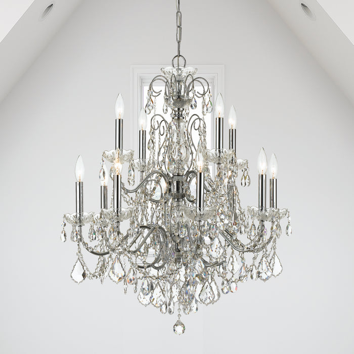 Crystorama 3228-CH-CL-MWP 12 Light Chandelier, Polished Chrome