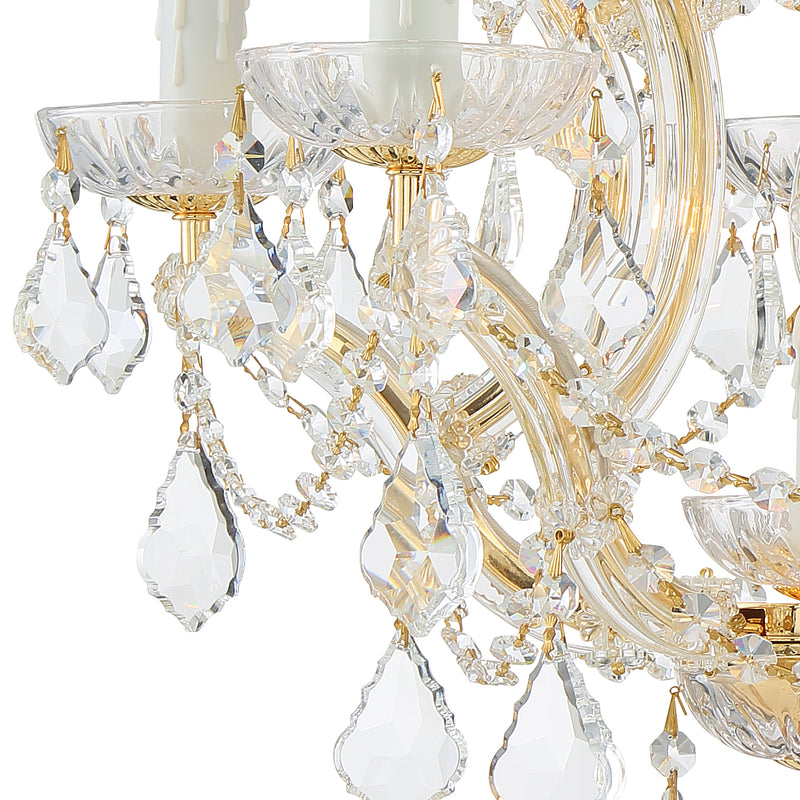 Crystorama 4405-GD-CL-SAQ Six Light Mini Chandelier, Gold