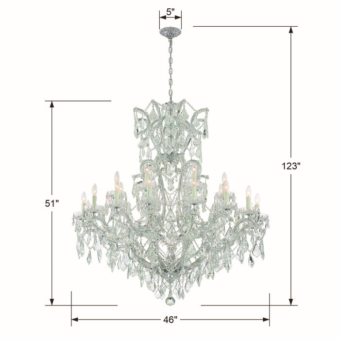 Crystorama 4424-CH-CL-MWP 25 Light Chandelier, Polished Chrome