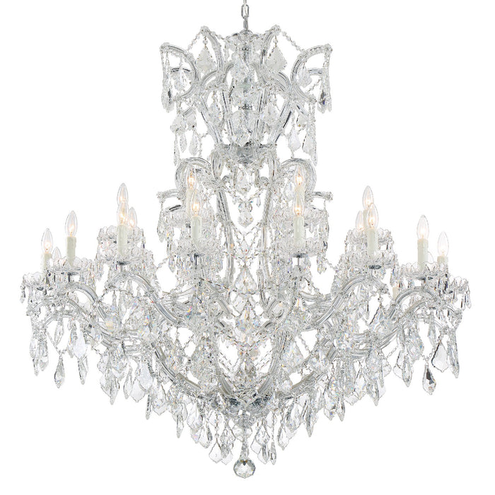 Crystorama 4424-CH-CL-MWP 25 Light Chandelier, Polished Chrome