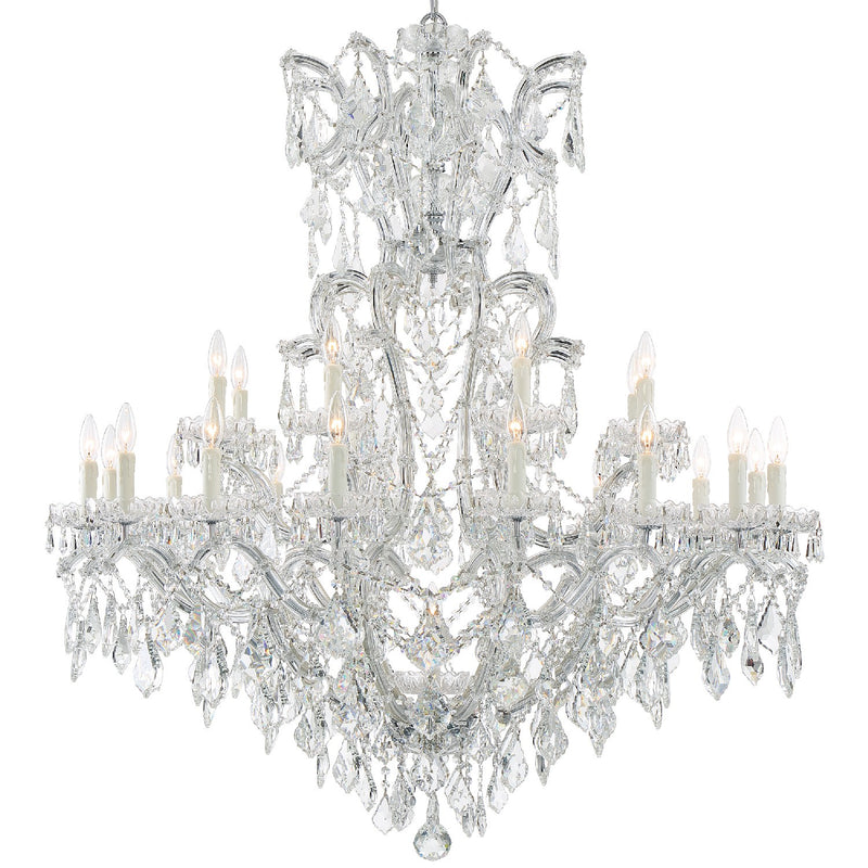 Crystorama 4424-CH-CL-SAQ 25 Light Chandelier, Polished Chrome