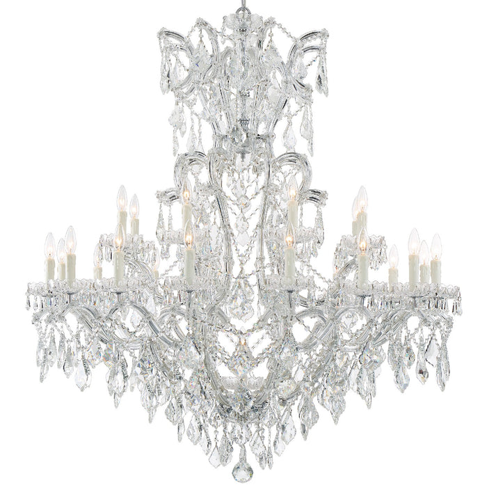 Crystorama 4424-CH-CL-SAQ 25 Light Chandelier, Polished Chrome
