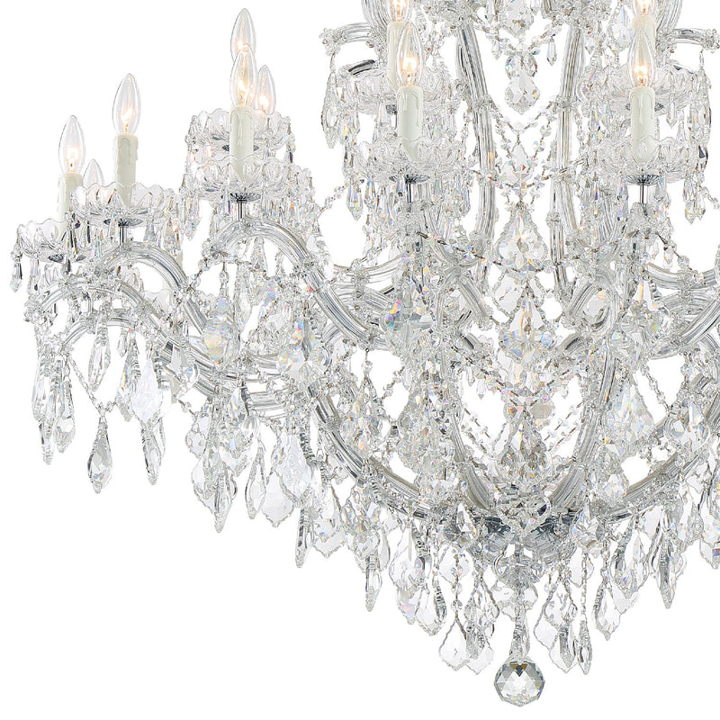 Crystorama 4424-CH-CL-SAQ 25 Light Chandelier, Polished Chrome