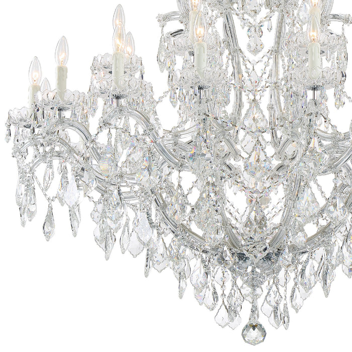 Crystorama 4424-CH-CL-SAQ 25 Light Chandelier, Polished Chrome