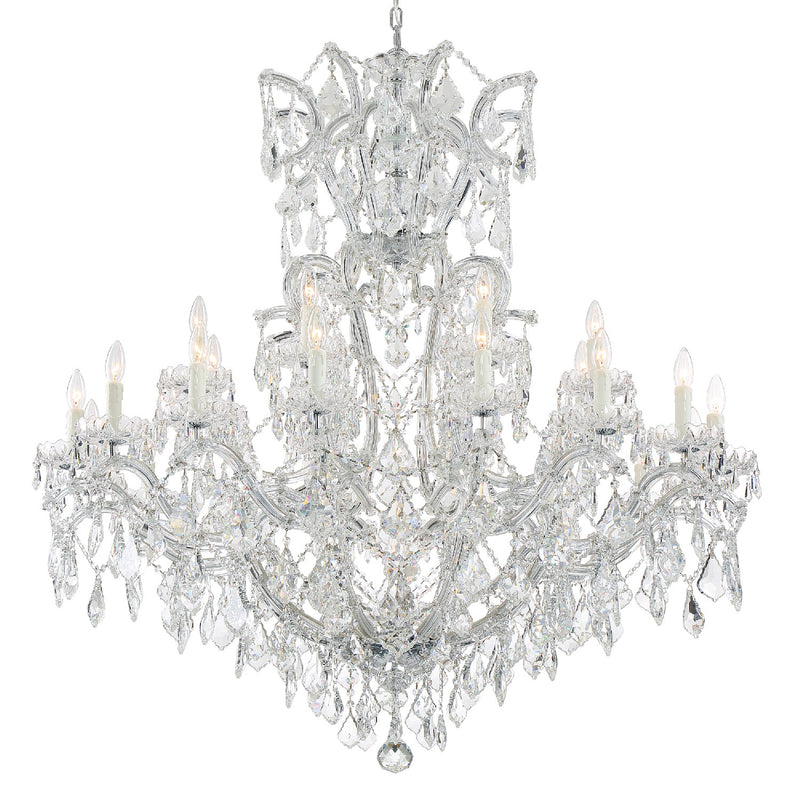 Crystorama 4424-CH-CL-SAQ 25 Light Chandelier, Polished Chrome