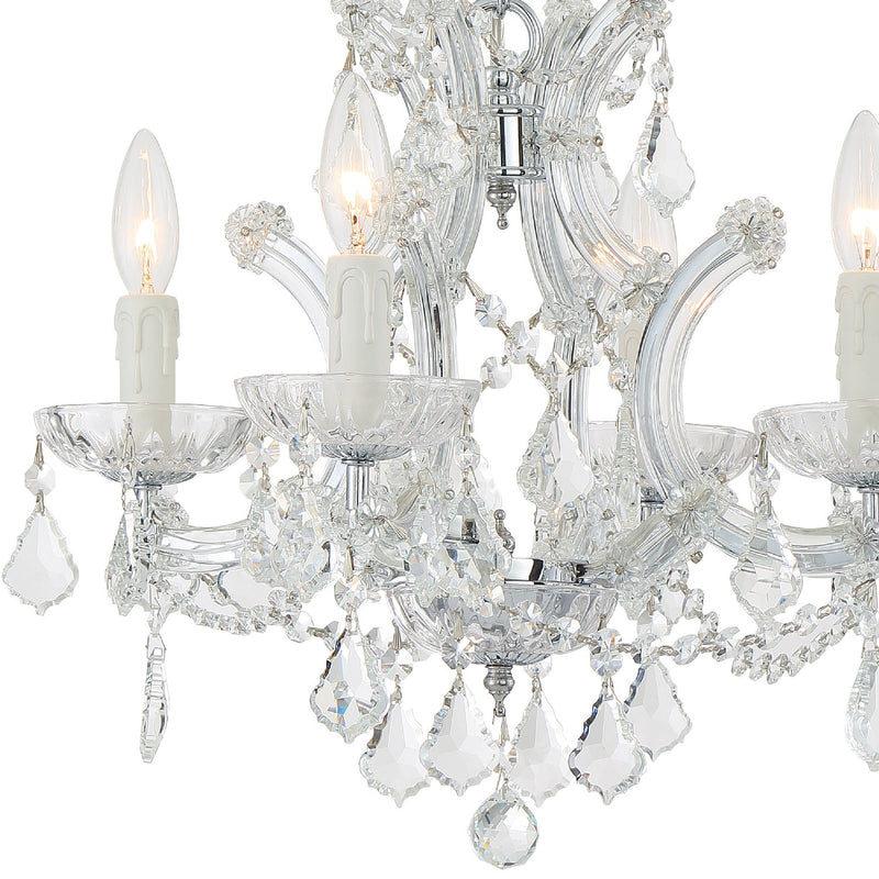 Crystorama 4474-CH-CL-S Four Light Mini Chandelier, Polished Chrome