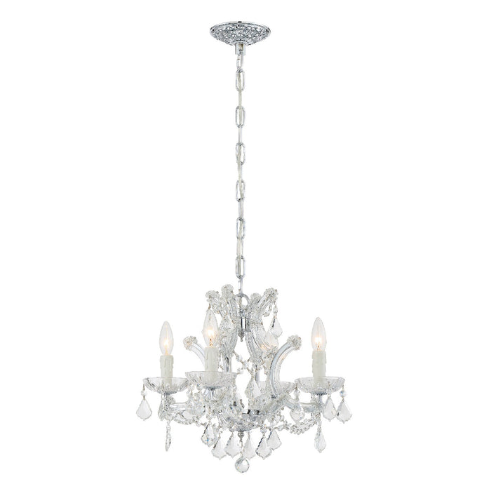 Crystorama 4474-CH-CL-SAQ Four Light Mini Chandelier, Polished Chrome