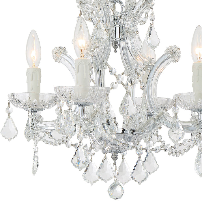 Crystorama 4474-CH-CL-SAQ Four Light Mini Chandelier, Polished Chrome