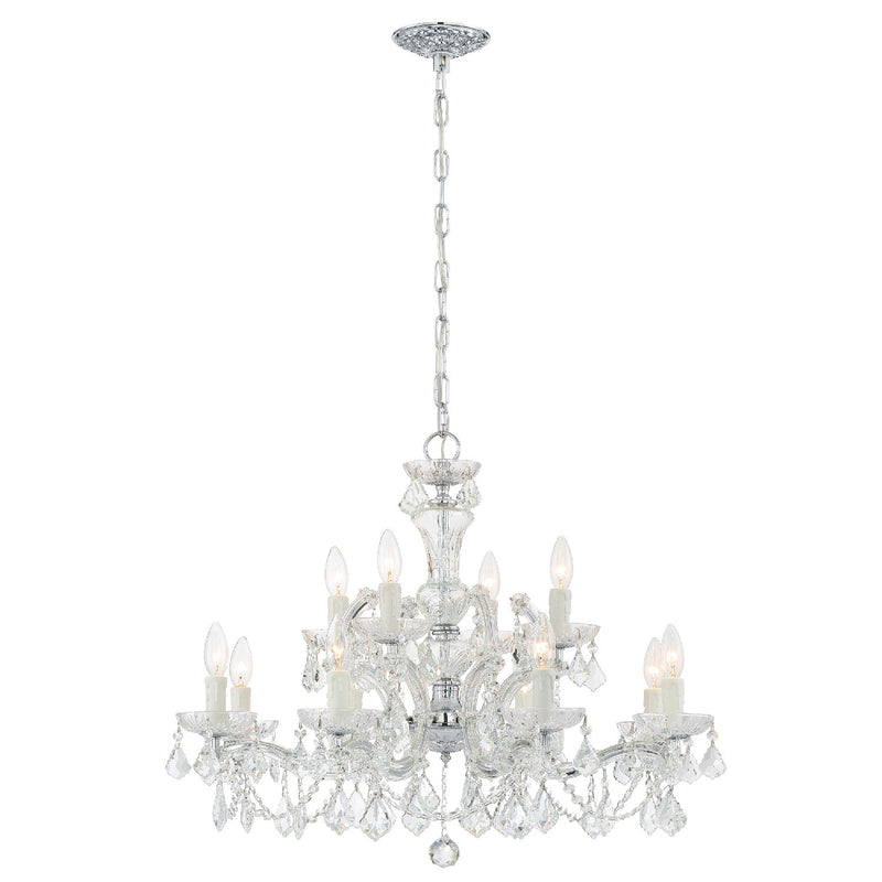 Crystorama 4479-CH-CL-SAQ 12 Light Chandelier, Polished Chrome