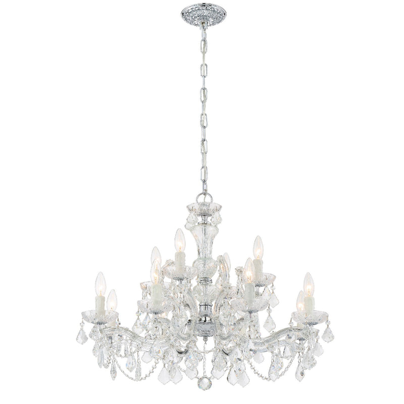 Crystorama 4479-CH-CL-SAQ 12 Light Chandelier, Polished Chrome