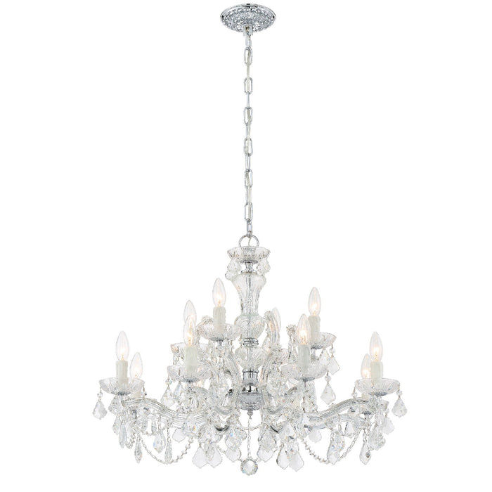 Crystorama 4479-CH-CL-SAQ 12 Light Chandelier, Polished Chrome