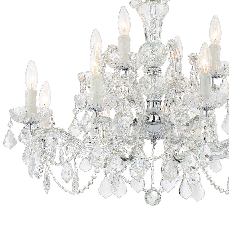 Crystorama 4479-CH-CL-SAQ 12 Light Chandelier, Polished Chrome