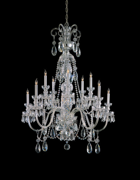 Crystorama 5020-CH-CL-MWP Ten Light Chandelier, Polished Chrome