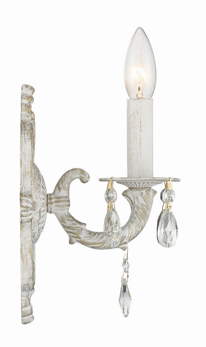 Crystorama 5021-AW-CL-MWP One Light Wall Sconce, Antique White