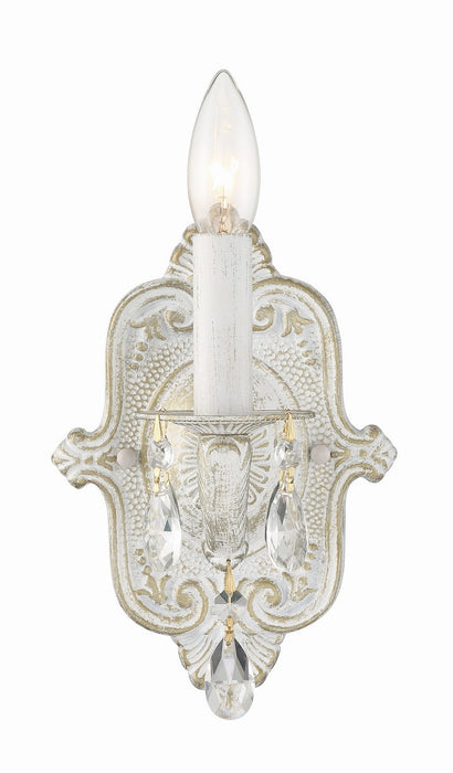 Crystorama 5021-AW-CL-MWP One Light Wall Sconce, Antique White