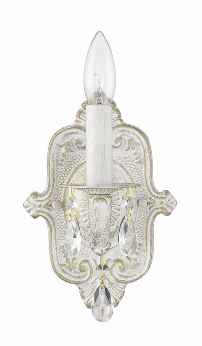 Crystorama 5021-AW-CL-MWP One Light Wall Sconce, Antique White
