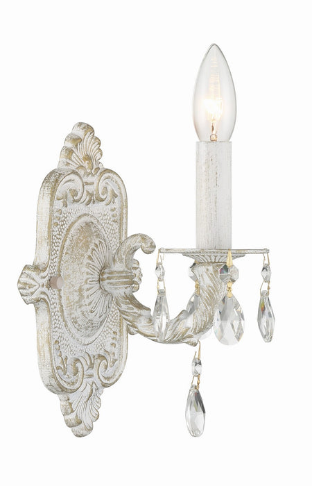 Crystorama 5021-AW-CL-MWP One Light Wall Sconce, Antique White