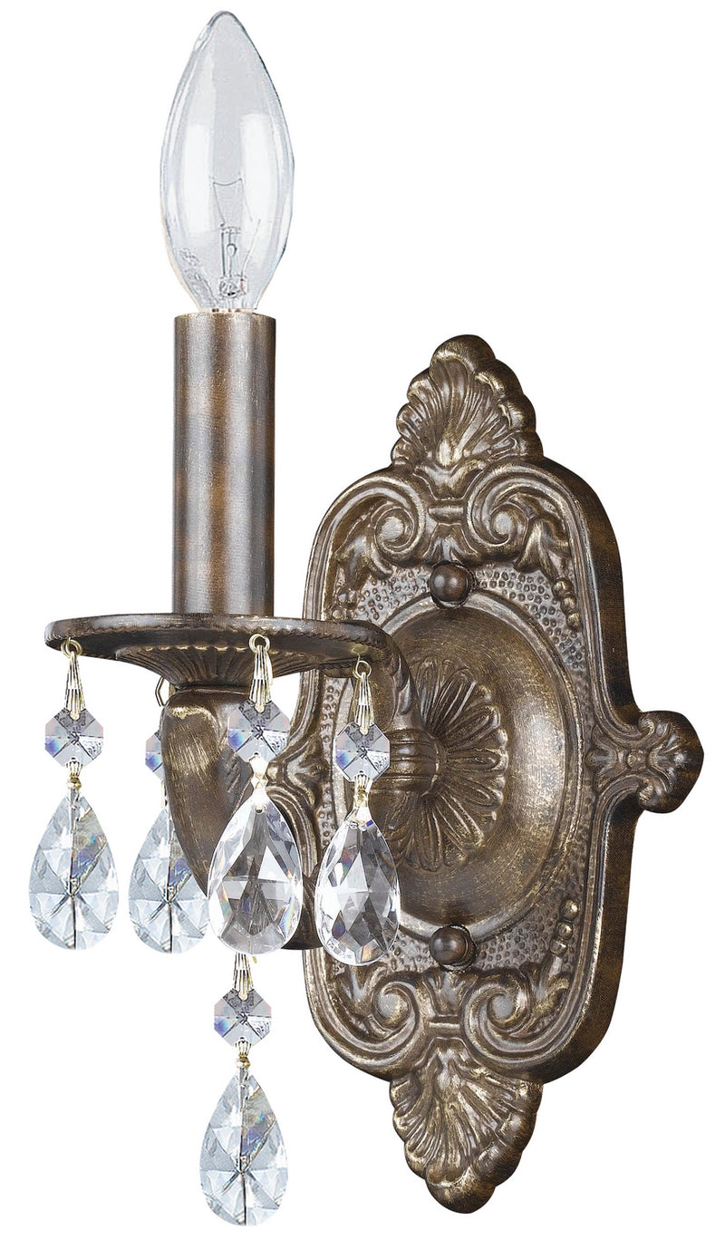 Crystorama 5021-VB-CL-MWP One Light Wall Sconce, Venetian Bronze
