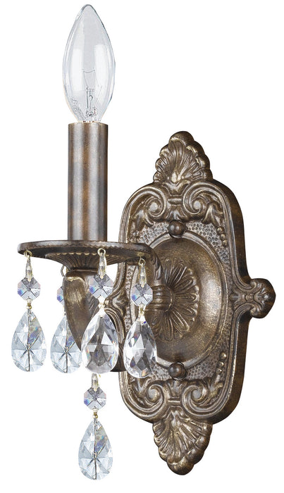 Crystorama 5021-VB-CL-MWP One Light Wall Sconce, Venetian Bronze