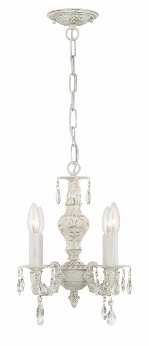 Crystorama 5024-AW-CL-MWP Four Light Mini Chandelier, Antique White