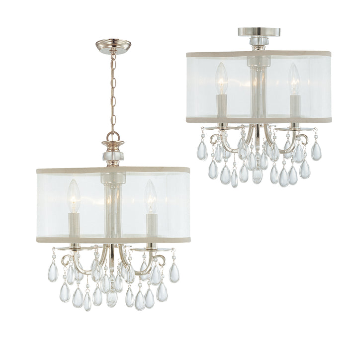 Crystorama 5623-CH Three Light Mini Chandelier, Polished Chrome