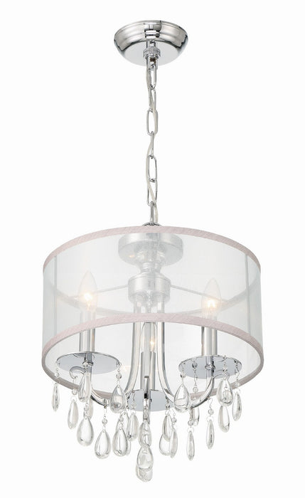 Crystorama 5623-CH Three Light Mini Chandelier, Polished Chrome