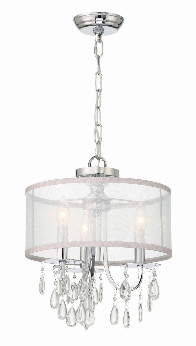Crystorama 5623-CH Three Light Mini Chandelier, Polished Chrome