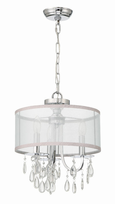 Crystorama 5623-CH Three Light Mini Chandelier, Polished Chrome