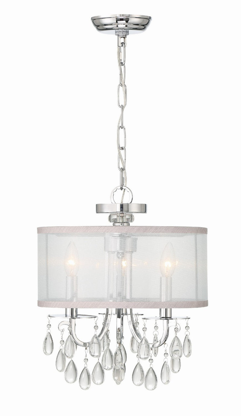 Crystorama 5623-CH Three Light Mini Chandelier, Polished Chrome