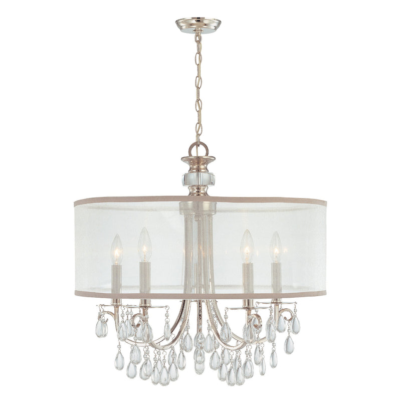 Crystorama 5625-CH Five Light Chandelier, Polished Chrome