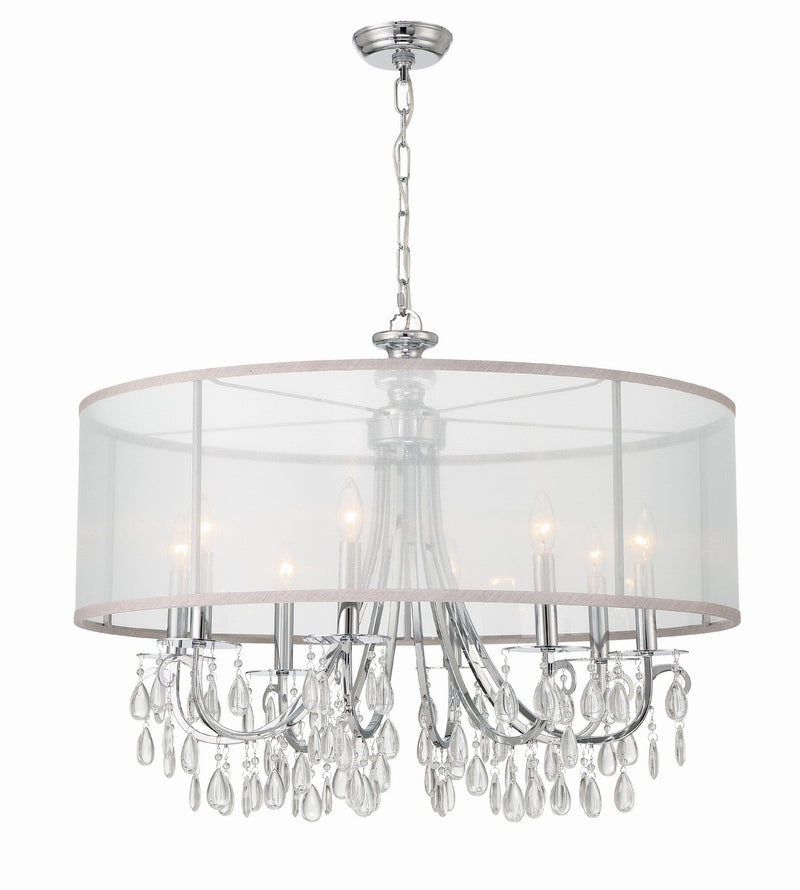 Crystorama 5628-CH Eight Light Chandelier, Polished Chrome
