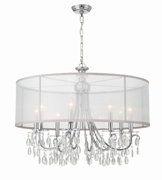 Crystorama 5628-CH Eight Light Chandelier, Polished Chrome