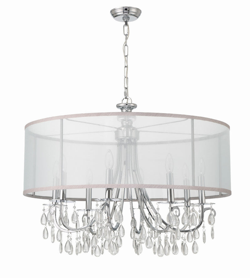 Crystorama 5628-CH Eight Light Chandelier, Polished Chrome