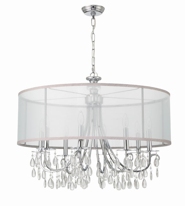 Crystorama 5628-CH Eight Light Chandelier, Polished Chrome