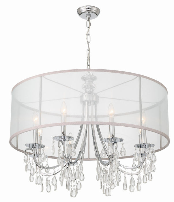 Crystorama 5628-CH Eight Light Chandelier, Polished Chrome