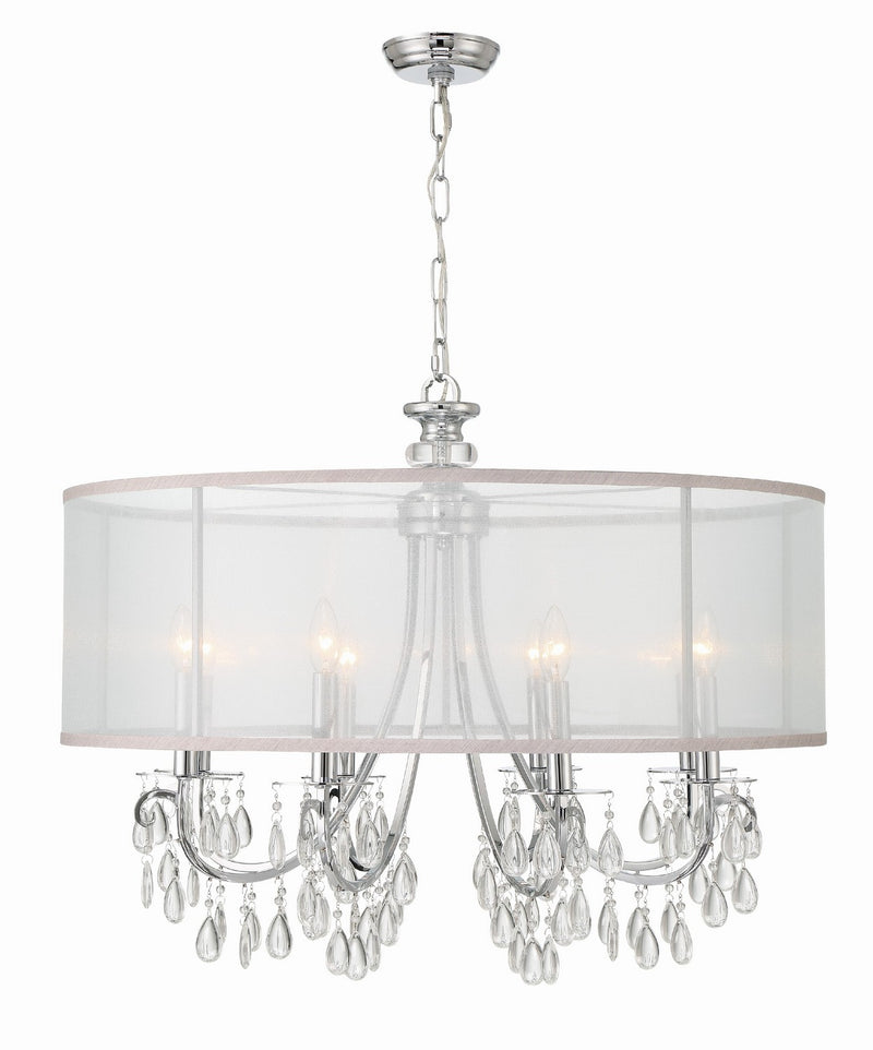Crystorama 5628-CH Eight Light Chandelier, Polished Chrome