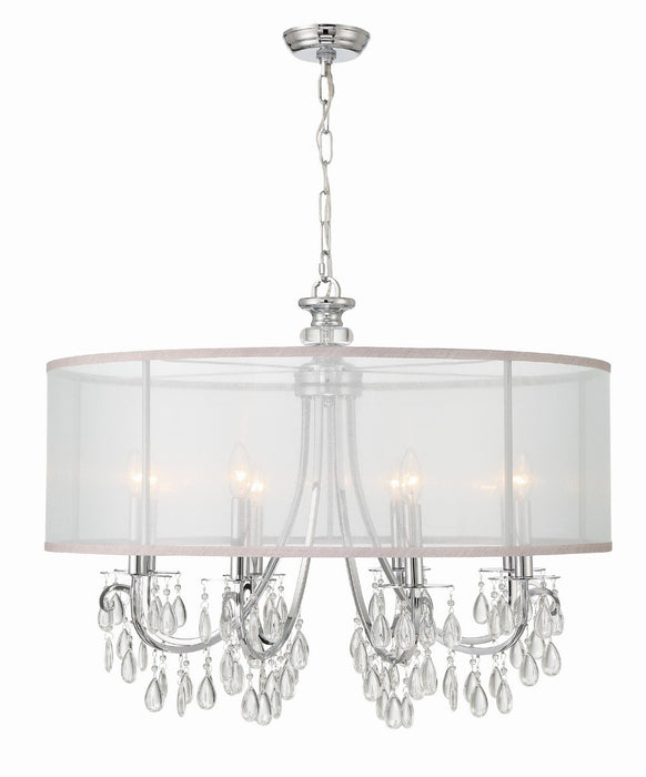 Crystorama 5628-CH Eight Light Chandelier, Polished Chrome