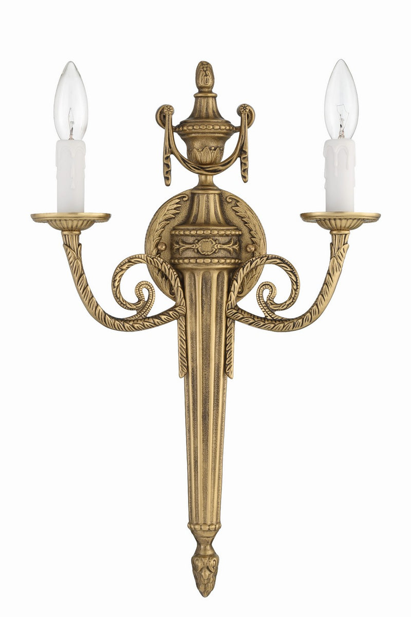 Crystorama 662-MB Two Light Wall Sconce, Matte Brass