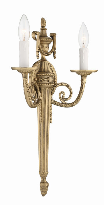 Crystorama 662-MB Two Light Wall Sconce, Matte Brass
