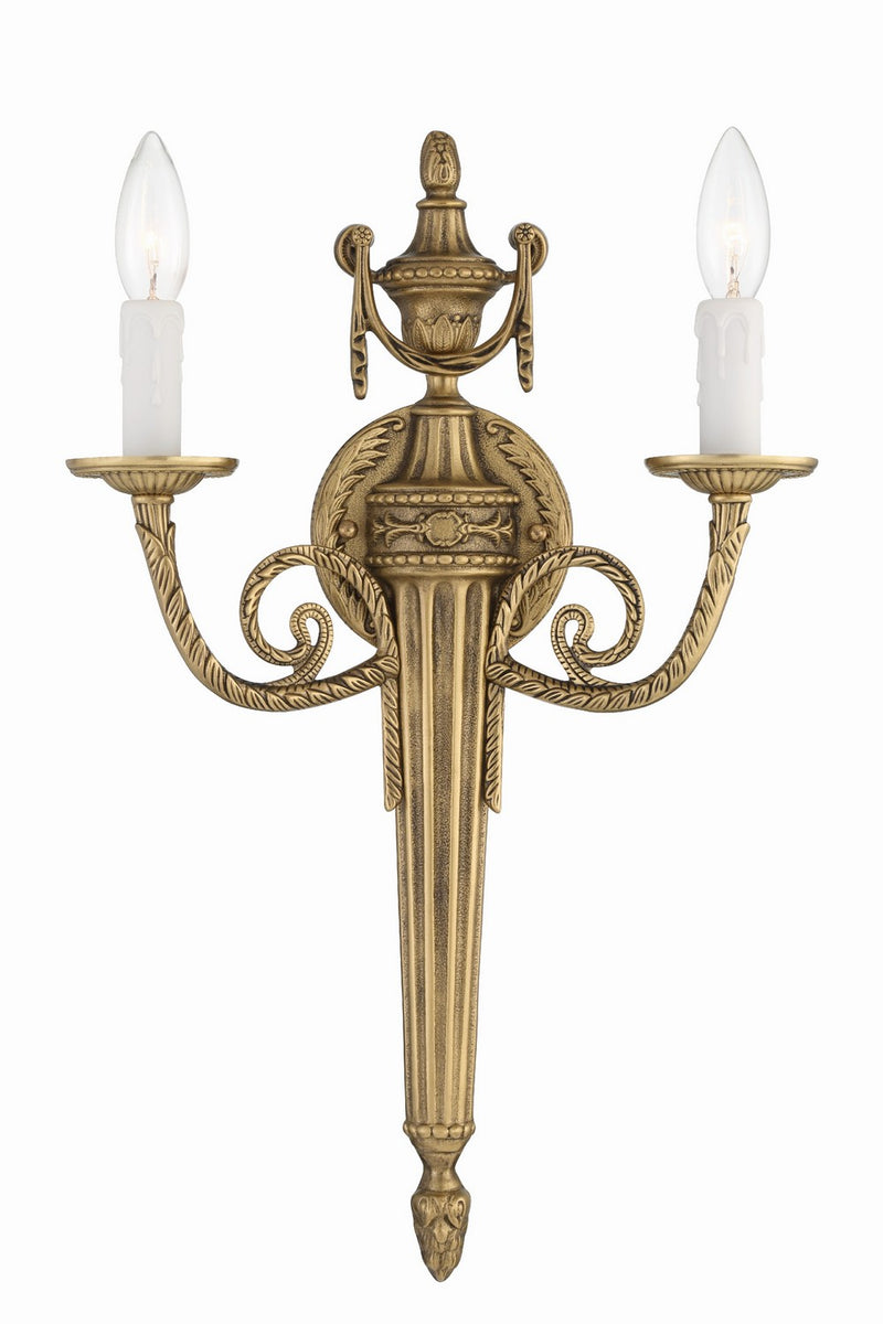 Crystorama 662-MB Two Light Wall Sconce, Matte Brass