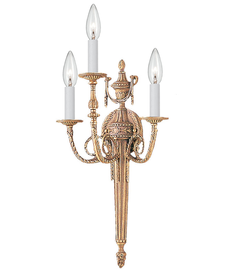 Crystorama 663-MB Three Light Wall Sconce, Matte Brass
