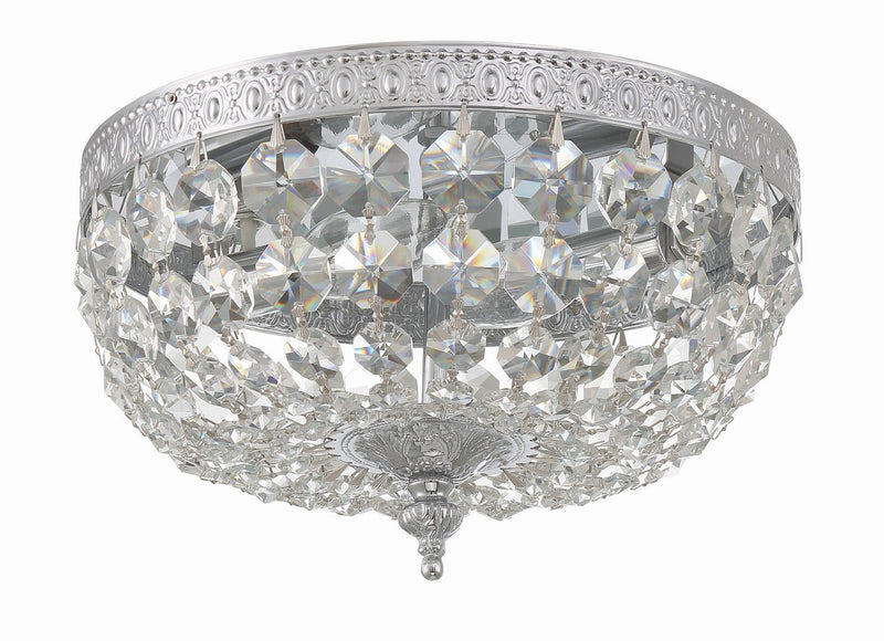 Crystorama 710-CH-CL-MWP Two Light Flush Mount, Polished Chrome